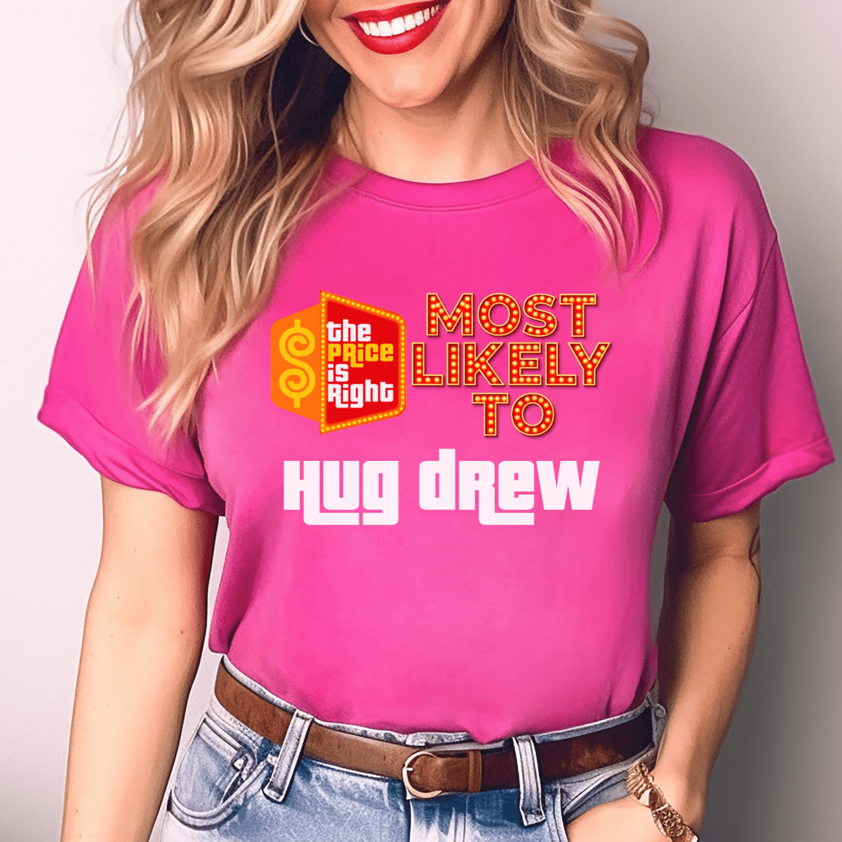 Most Likely To Price is Right Group Shirt with Personalized Quotes for Everyone in Your Crew - XS - Berry - Short