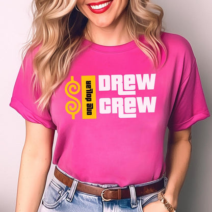 $1 Drew Crew Price is Right Group Shirt, Bidding Strategy Tee, Retro Game Show Fan Tee - Berry - XS -