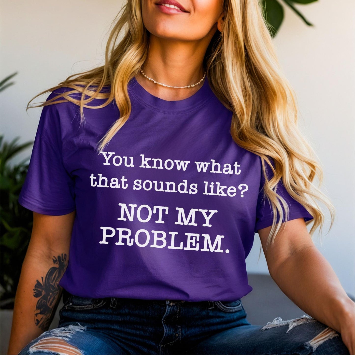 Not My Problem Sarcastic Team Purple Shirt for Anti Social Introvert Gift