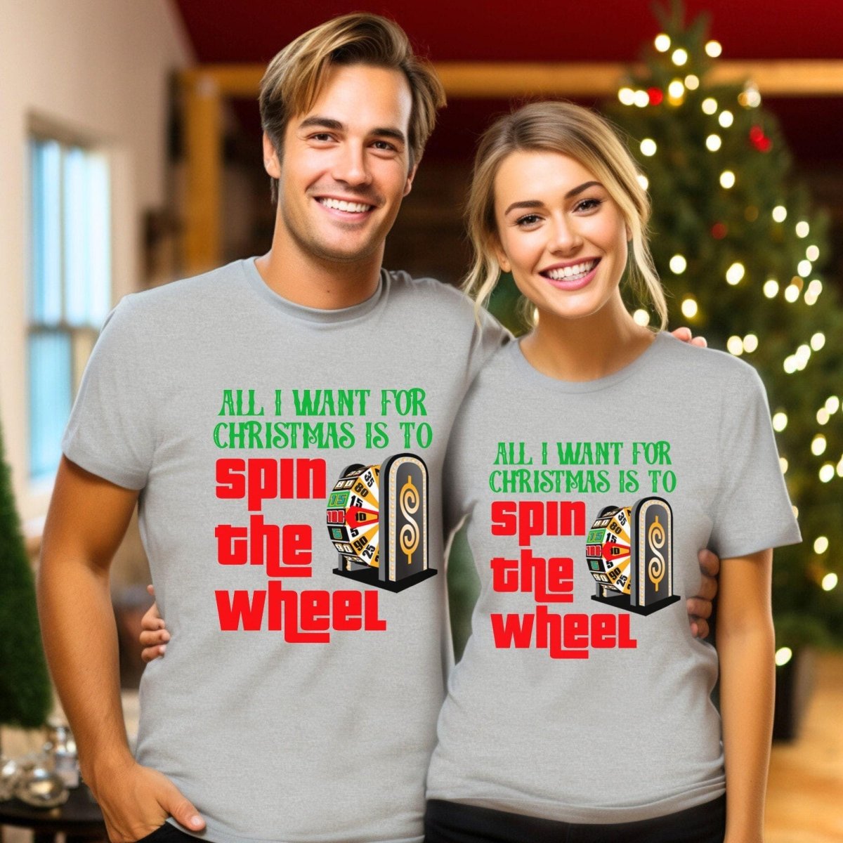 All I Want for Christmas is to Spin the Wheel Price is Right Shirt, Holiday Fan Gift - Athletic Heather - XS -