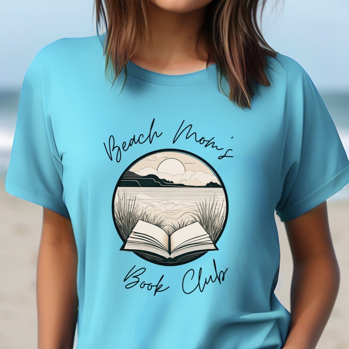 Beach Mom Book Club Shirt, Romantasy Reader Summer Tee Gift - Turquoise - XS -