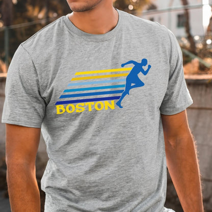 Boston Marathon Runner Shirt, Race Day Running Tee - Athletic Heather - XS -