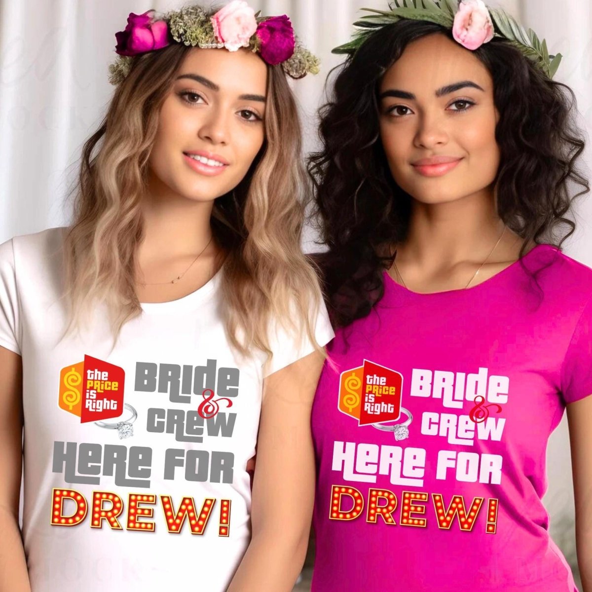 Bride and Crew Here for Drew Bachelorette Price is Right Group Shirt for the Party Squad - Berry - XS -