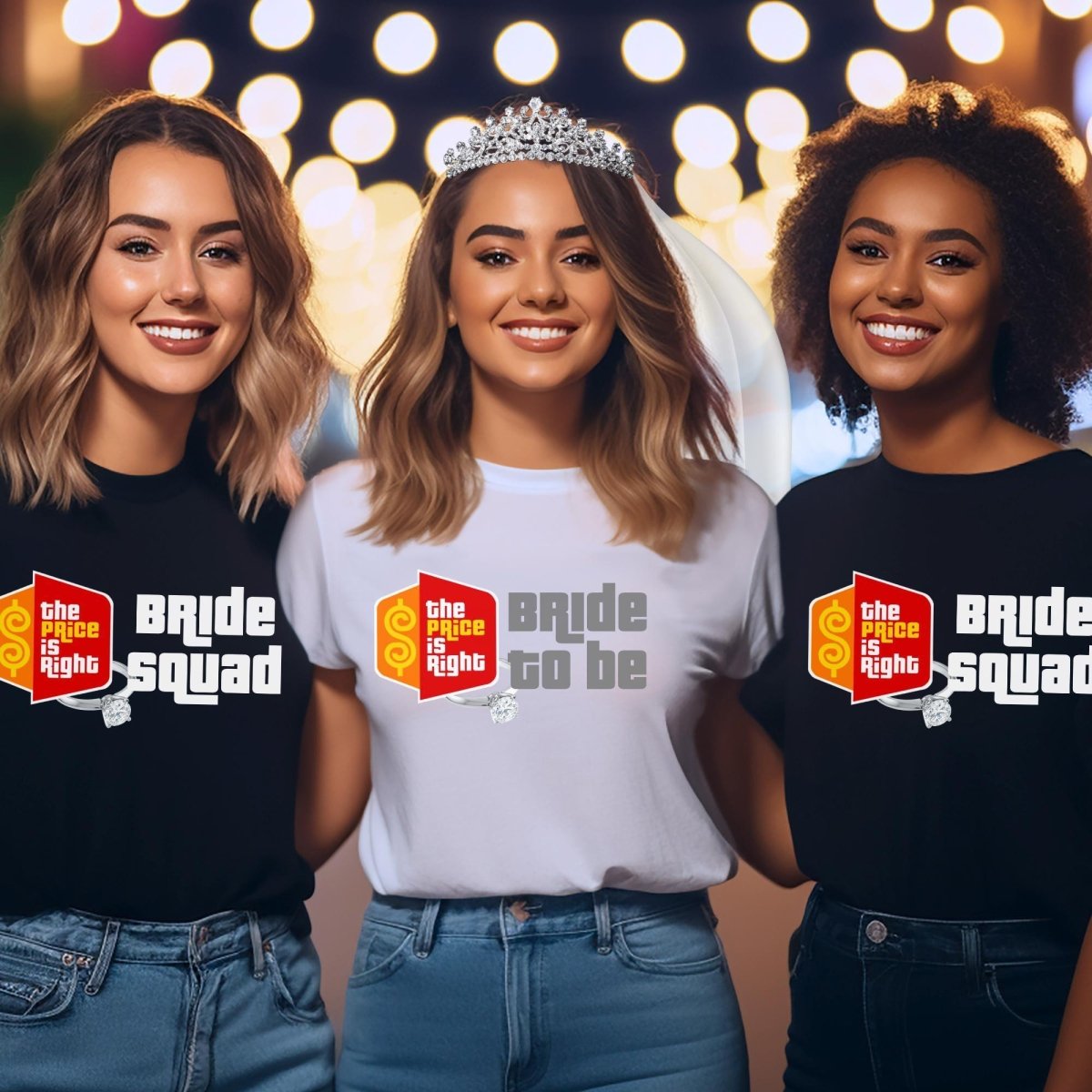 Bride to Be & Bride Squad Price is Right Bachelorette Group Shirts for Party - Bride - White - XS