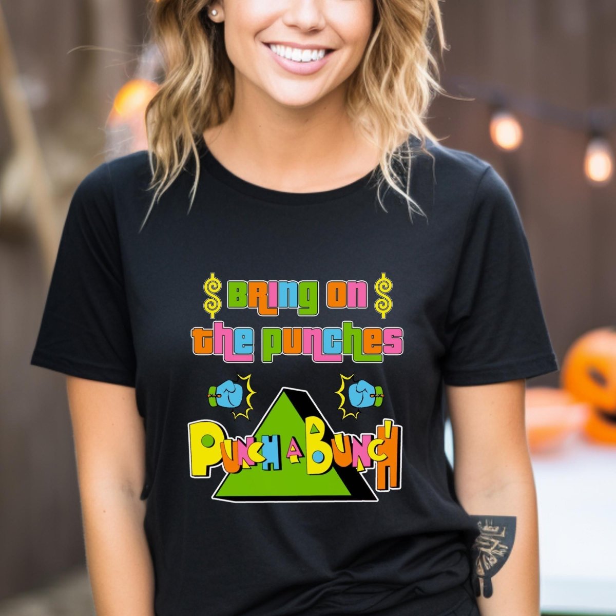 Bring on the Punches Punch a Bunch Price is Right Shirt, Funny Retro Game Show Tee - Black - XS -