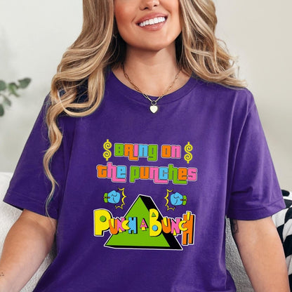 Bring on the Punches Punch a Bunch Price is Right Shirt, Funny Retro Game Show Tee - Team Purple - XS -