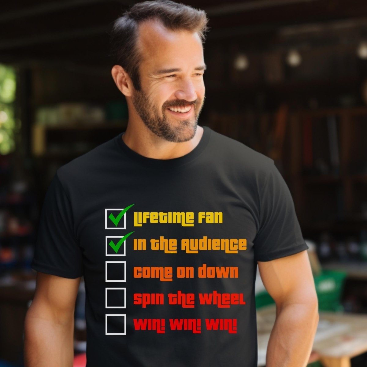 Bucket List Checklist Price is Right Shirt, Fan Milestone Tee, Superfan Gift - Black - XS -