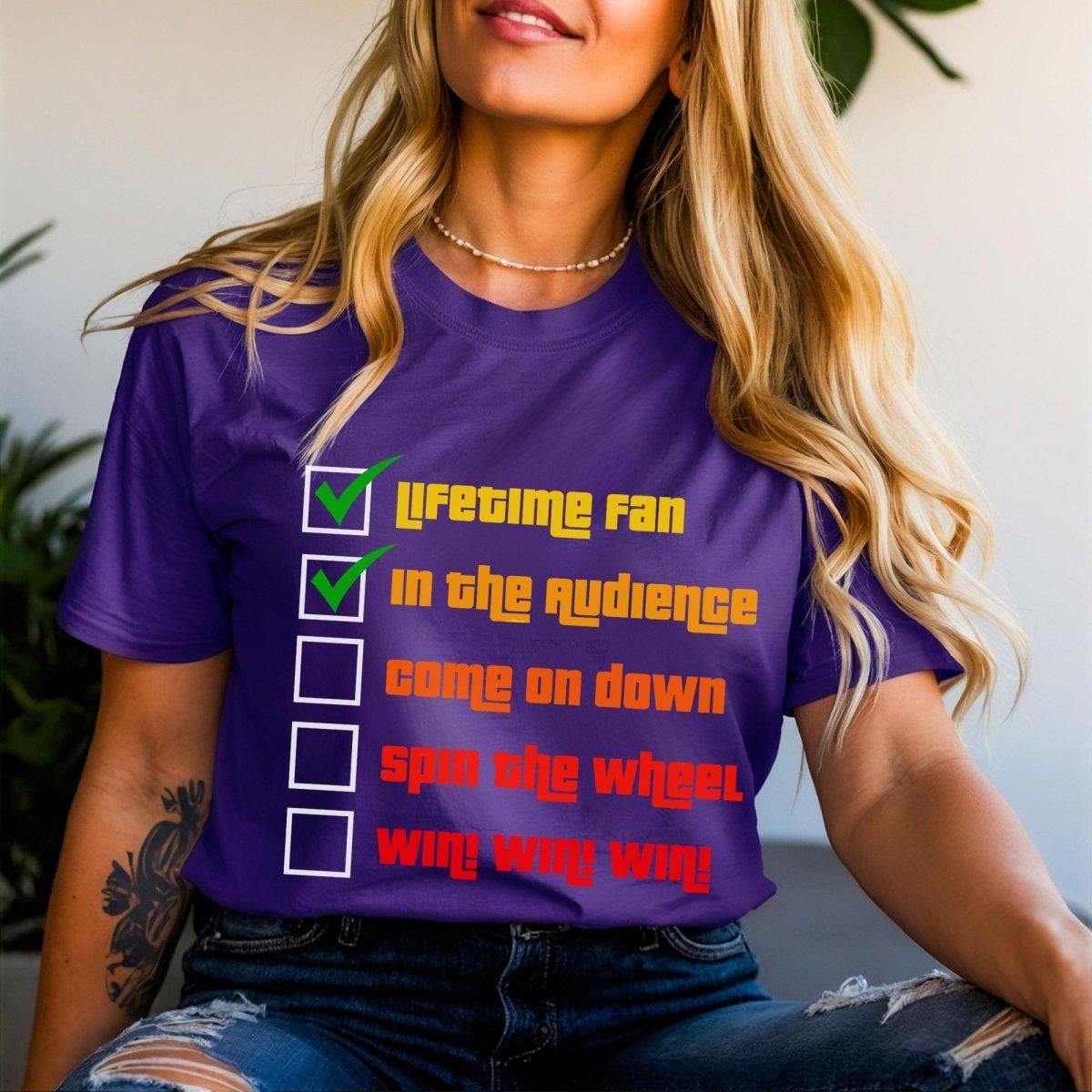 Bucket List Checklist Price is Right Shirt, Fan Milestone Tee, Superfan Gift - Team Purple - XS -