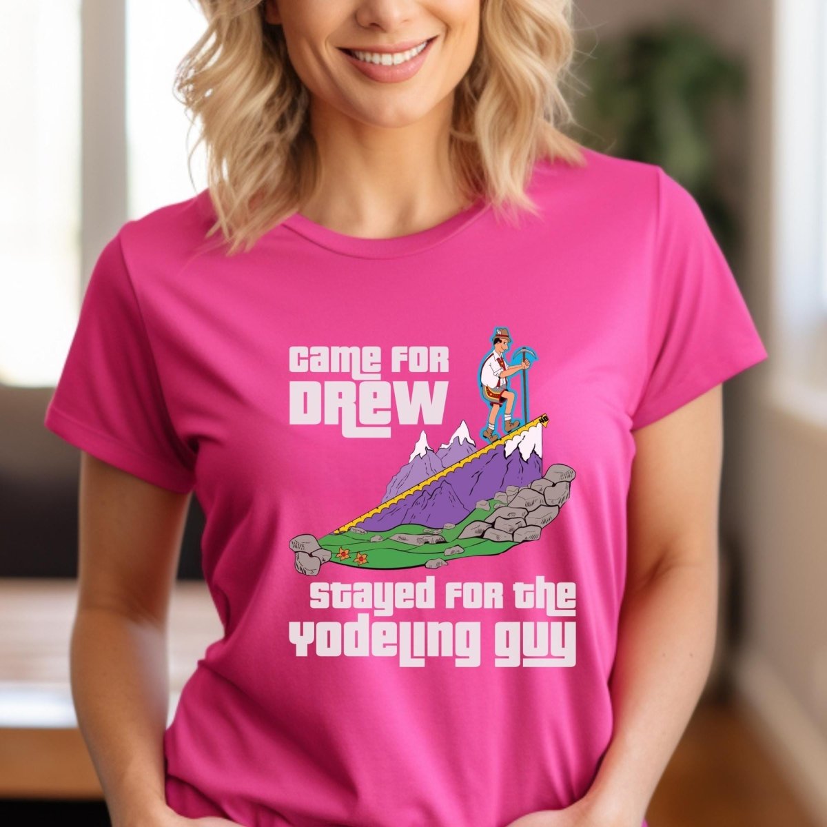 Came for Drew Stayed for the Yodeling Guy Price is Right Cliffhangers Shirt - Berry - XS -