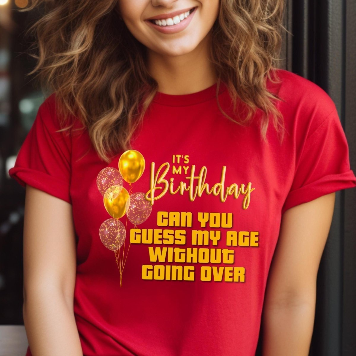 Can You Guess My Age Without Going Over Birthday Price is Right Shirt, Funny Milestone Fan Gift - Red - XS -