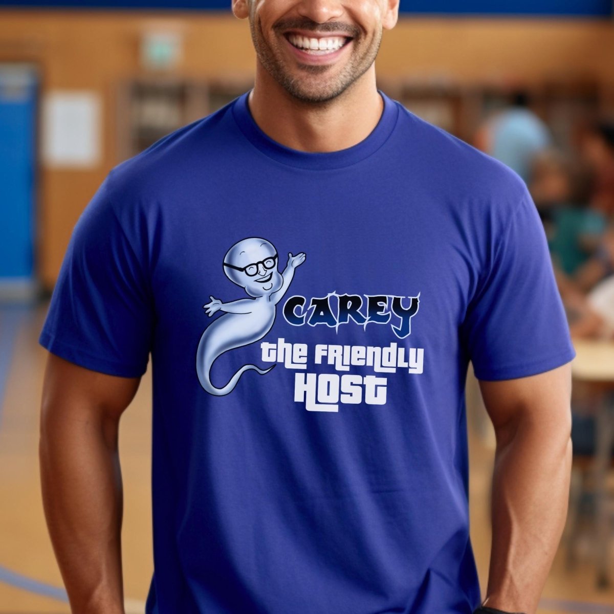 Carey the Friendly Host Price is Right Shirt, Halloween Casper Tee, Fun Gift - True Royal - XS -