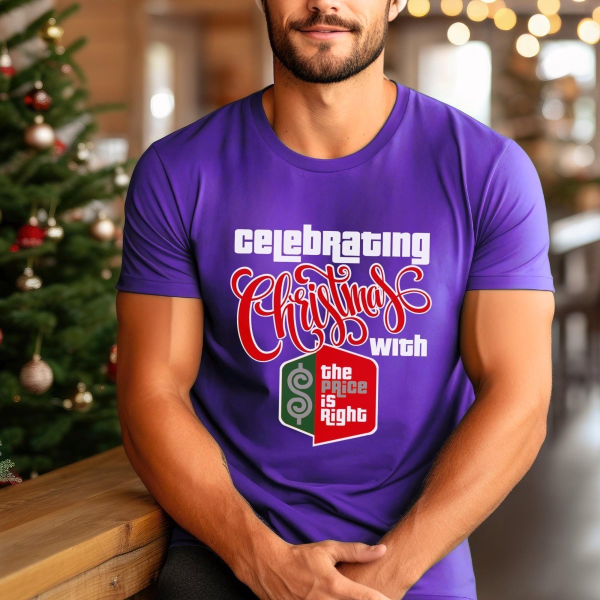 Celebrating Christmas with the Price is Right Shirt, Holiday Special Tee - Team Purple - XS -