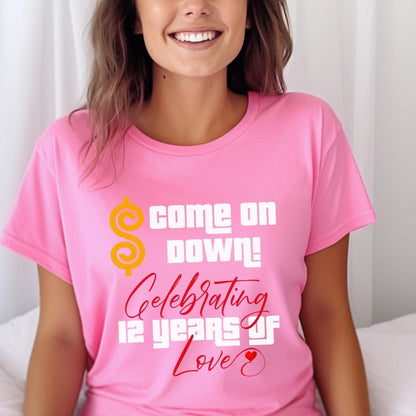 Celebrating Years of Priceless Memories Price is Right Anniversary Shirt - Charity Pink - XS -