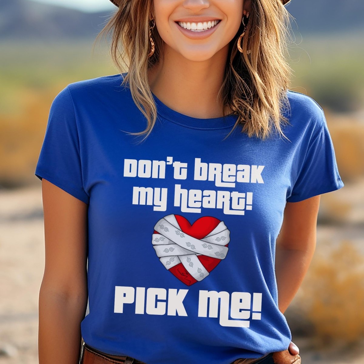 Don't Break My Heart, Pick Me Price is Right Valentine's Day Shirt - True Royal - XS -