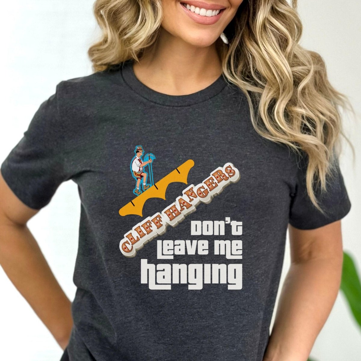 Don't Leave Me Hanging Price is Right Cliffhangers Shirt, Retro Game Fan Tee - Dark Grey Heather - XS -