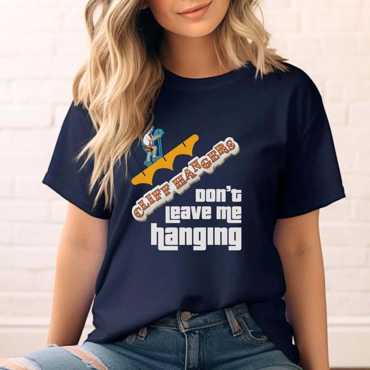 Don't Leave Me Hanging Price is Right Cliffhangers Shirt, Retro Game Fan Tee - Navy - XS -