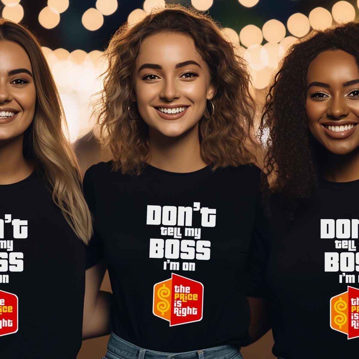 Don't Tell My Boss I'm on the Price is Right Shirt, Funny Retro Game Show Fan Tee - Black - XS -