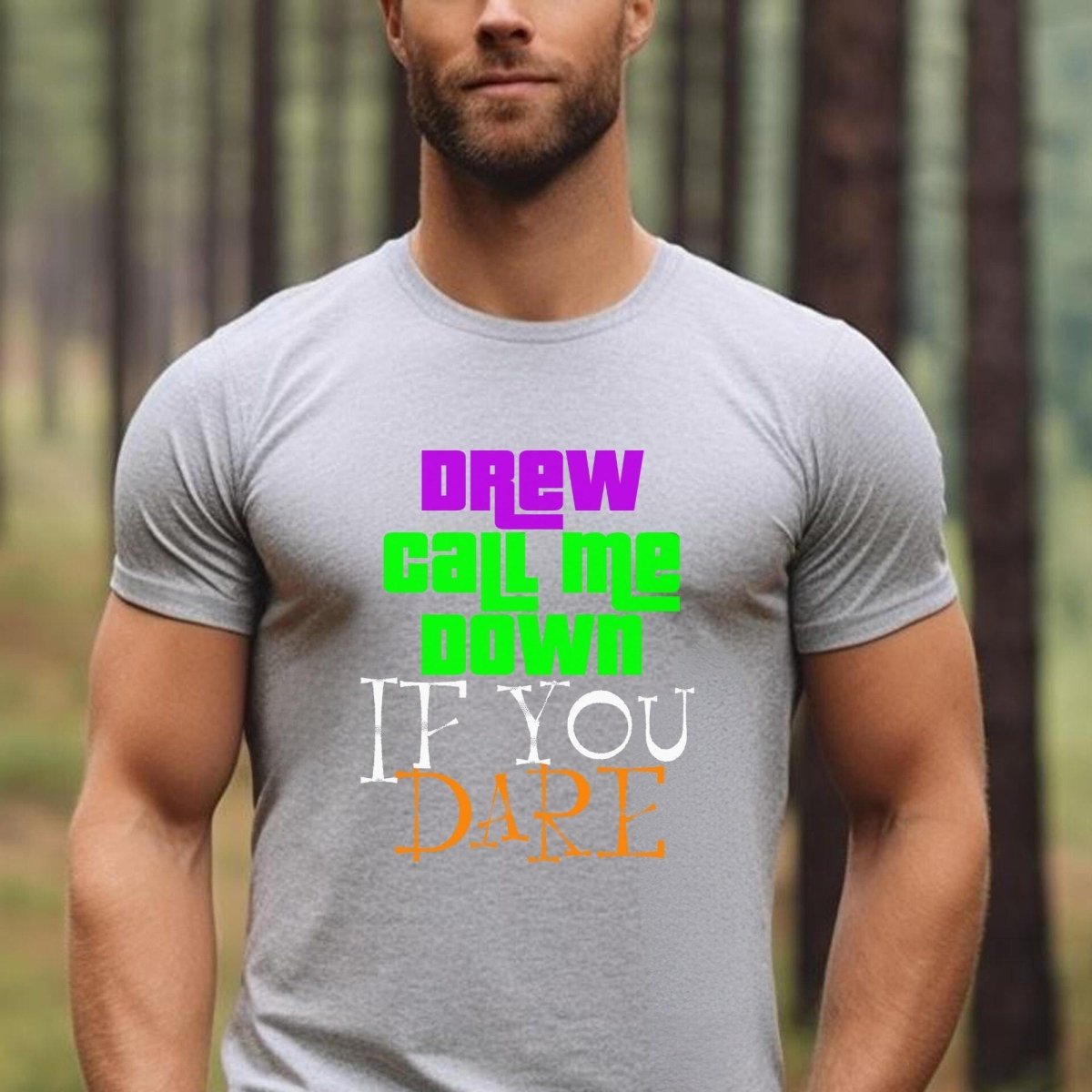 Drew Call Me Down If You Dare Halloween Shirt, Retro Game Show Fan Tee - Athletic Heather - XS -