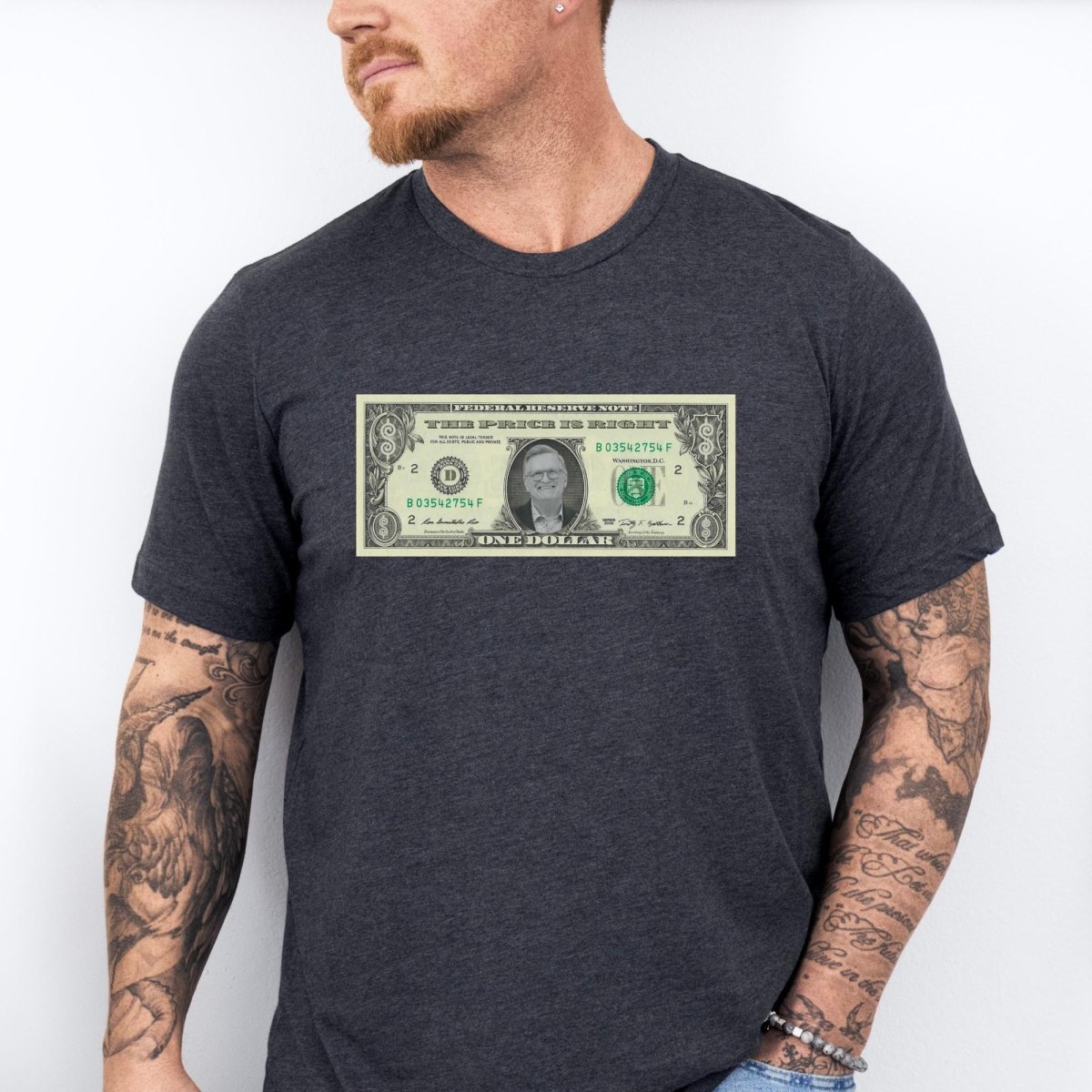 Drew Carey Dollar Bill Price is Right Shirt, Funny Fan Tee, Humor Gift Idea - Dark Grey Heather - XS -