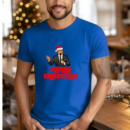 Drew Carey Santa Hat Price is Right Christmas Holiday Shirt for the Christmas Special - True Royal - XS -