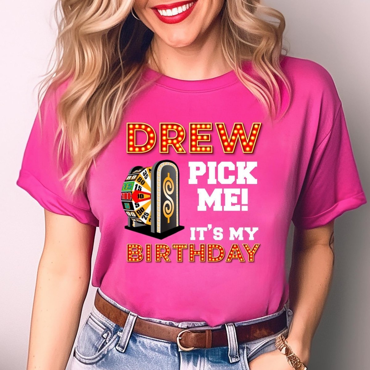 Drew Pick Me/Him/Her Birthday Price is Right Shirt for Family and Friends - Berry - XS - Pick Him