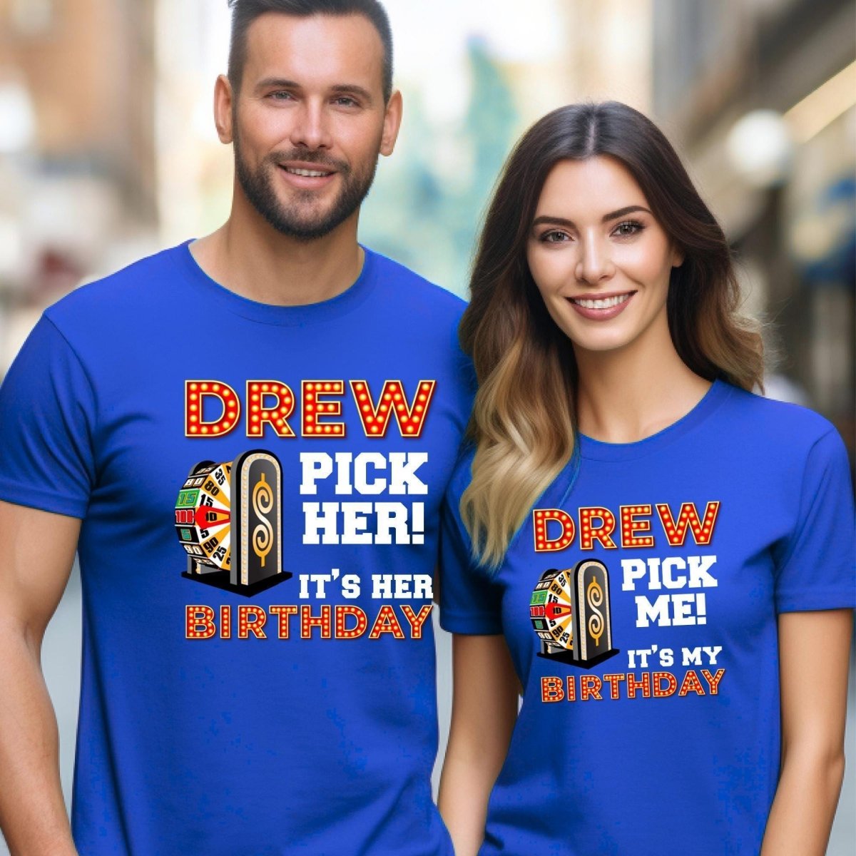 Drew Pick Me/Him/Her Birthday Price is Right Shirt for Family and Friends - True Royal - XS - Pick Him