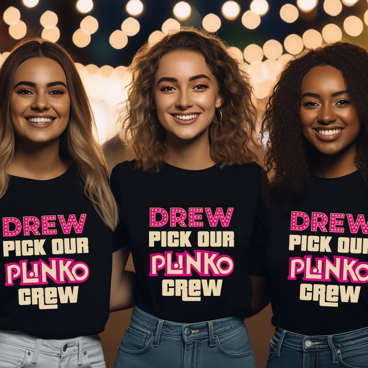 Drew Pick Our Plinko Crew Price is Right Shirt, Funny Retro Game Show Group Fan Tee - Black - XS -