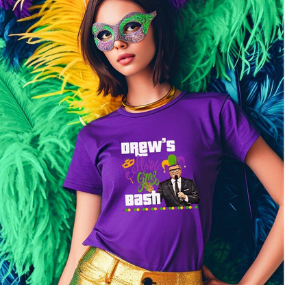 Drew's Mardi Gras Bash Price is Right Shirt, Funny Game Show Fan Tee - Team Purple - XS -