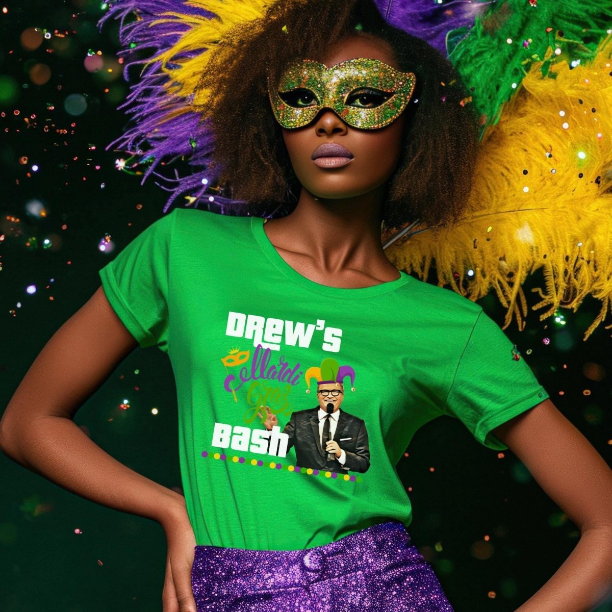 Drew's Mardi Gras Bash Price is Right Shirt, Funny Game Show Fan Tee - Kelly - XS -