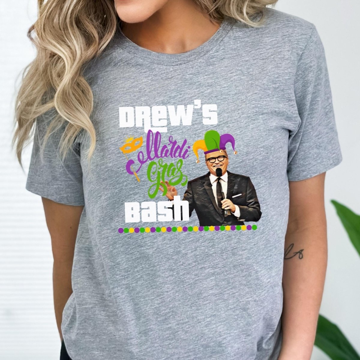 Drew's Mardi Gras Bash Price is Right Shirt, Funny Game Show Fan Tee - Athletic Heather - XS -