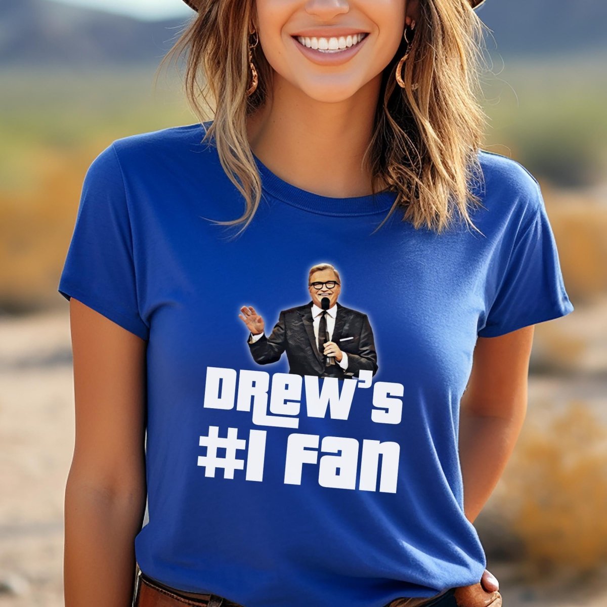 Drew's Number One Fan Price is Right Shirt, Funny Retro Game Show Contestant Tee - True Royal - XS -