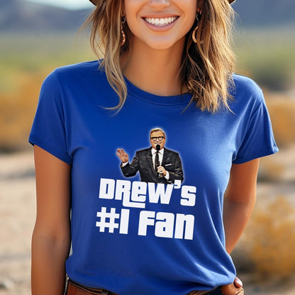 Drew's Number One Fan Price is Right Shirt, Funny Retro Game Show Contestant Tee - True Royal - XS -