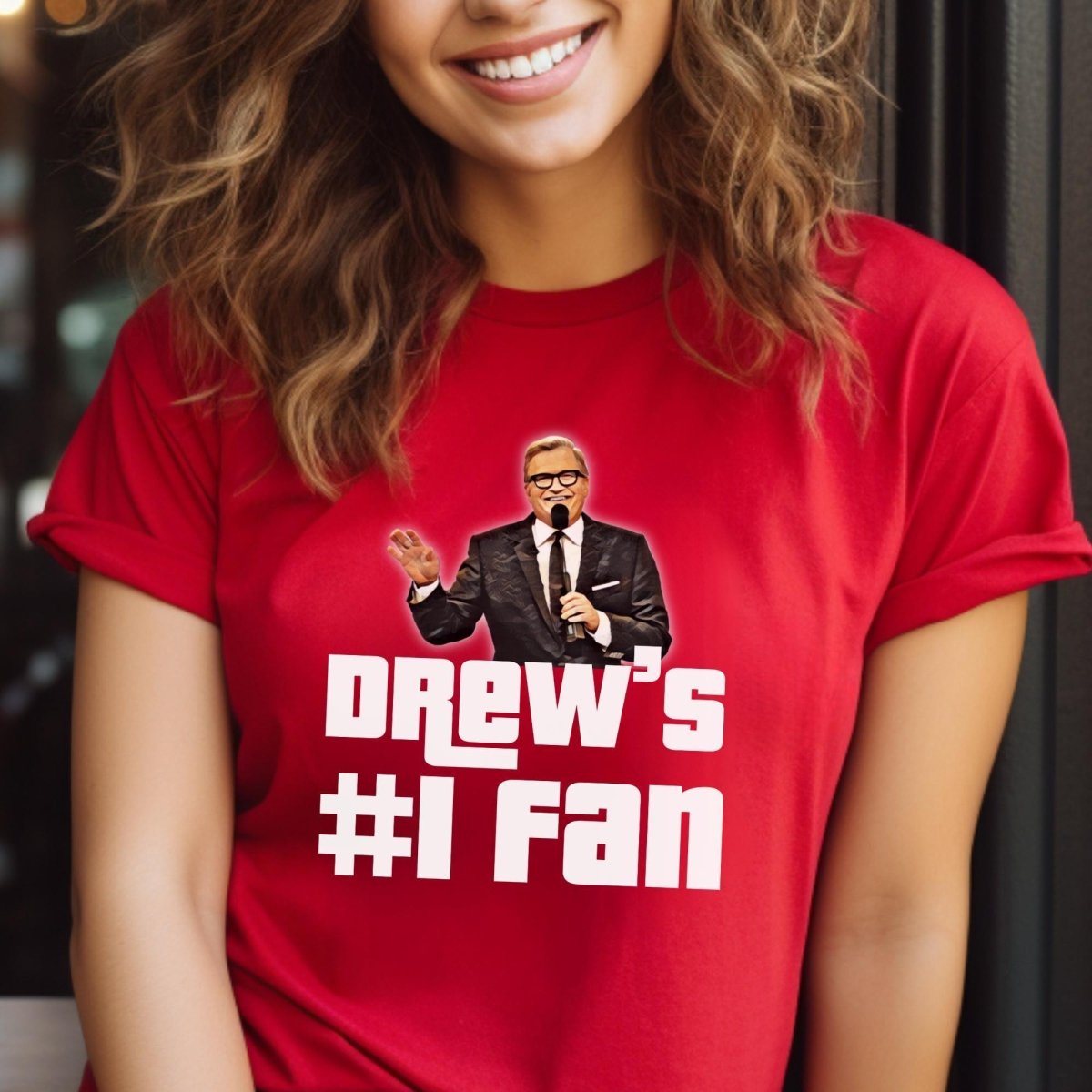 Drew's Number One Fan Price is Right Shirt, Funny Retro Game Show Contestant Tee - Red - XS -
