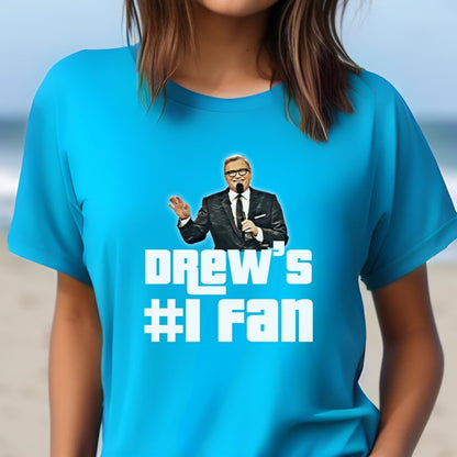 Drew's Number One Fan Price is Right Shirt, Funny Retro Game Show Contestant Tee - Aqua - XS -