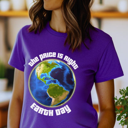 Earth Day Price is Right Shirt, Retro Marquee Design Tee, Eco Fan Gift Idea - Team Purple - XS -