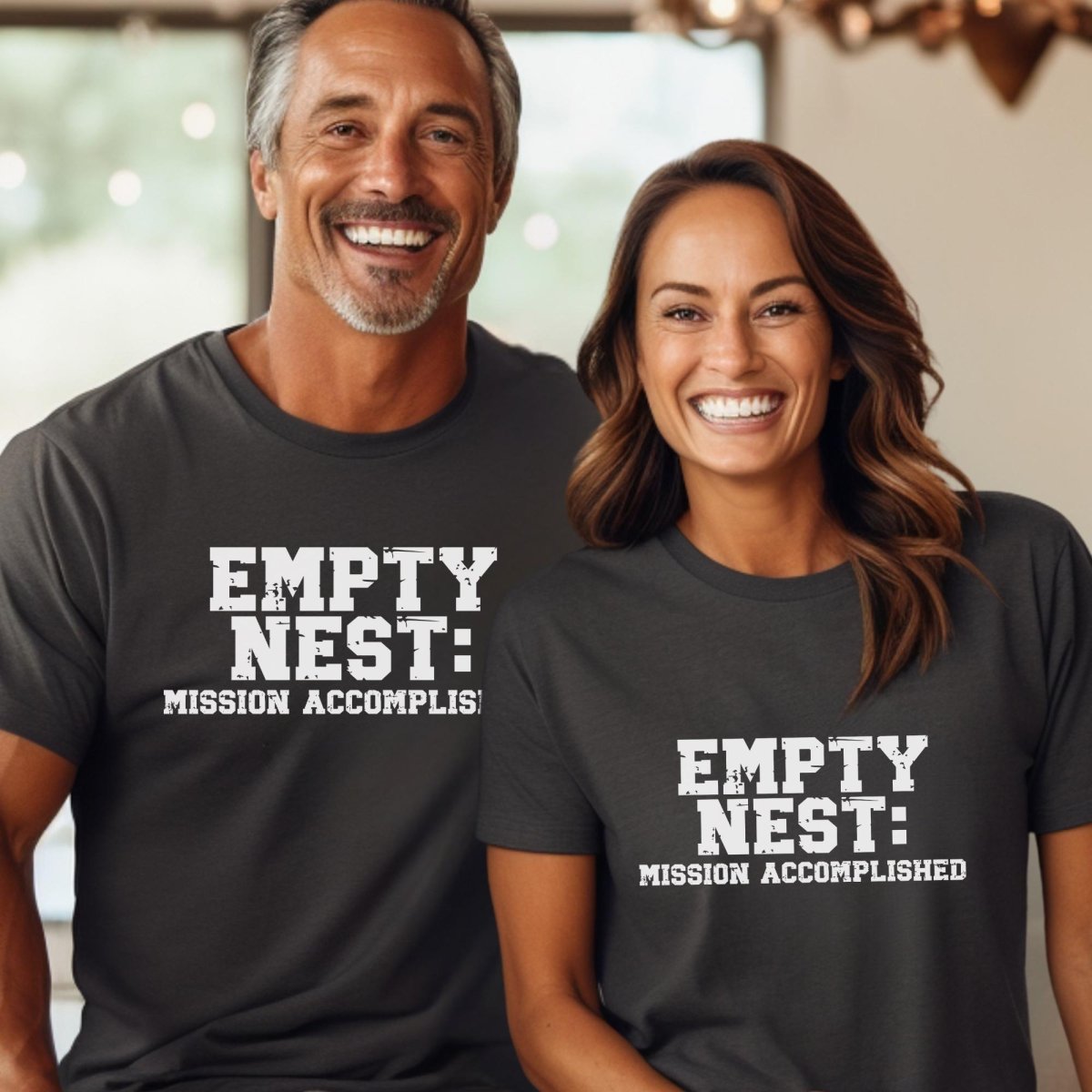 Empty Nest: Mission Accomplished Shirt for Parent of College Student, Funny Going Away Graduation Gift - Dark Grey Heather - XS -