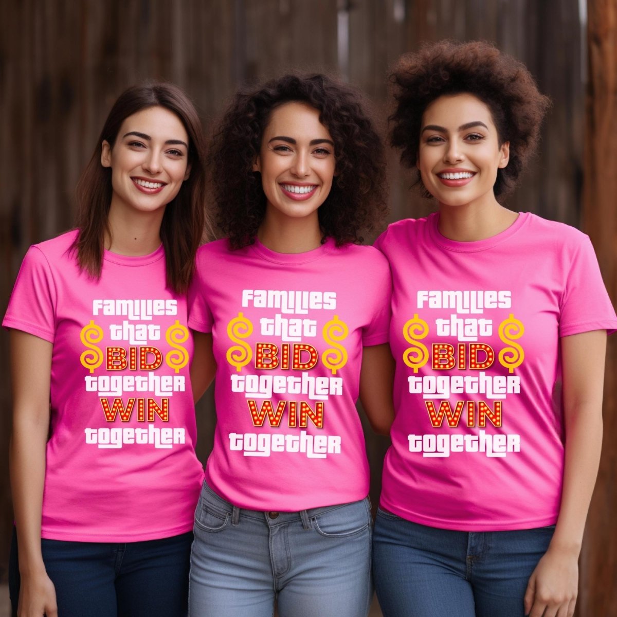 Families That Bid Together Win Together Price is Right Group Shirt, Retro Game Night Tee - Berry - XS -