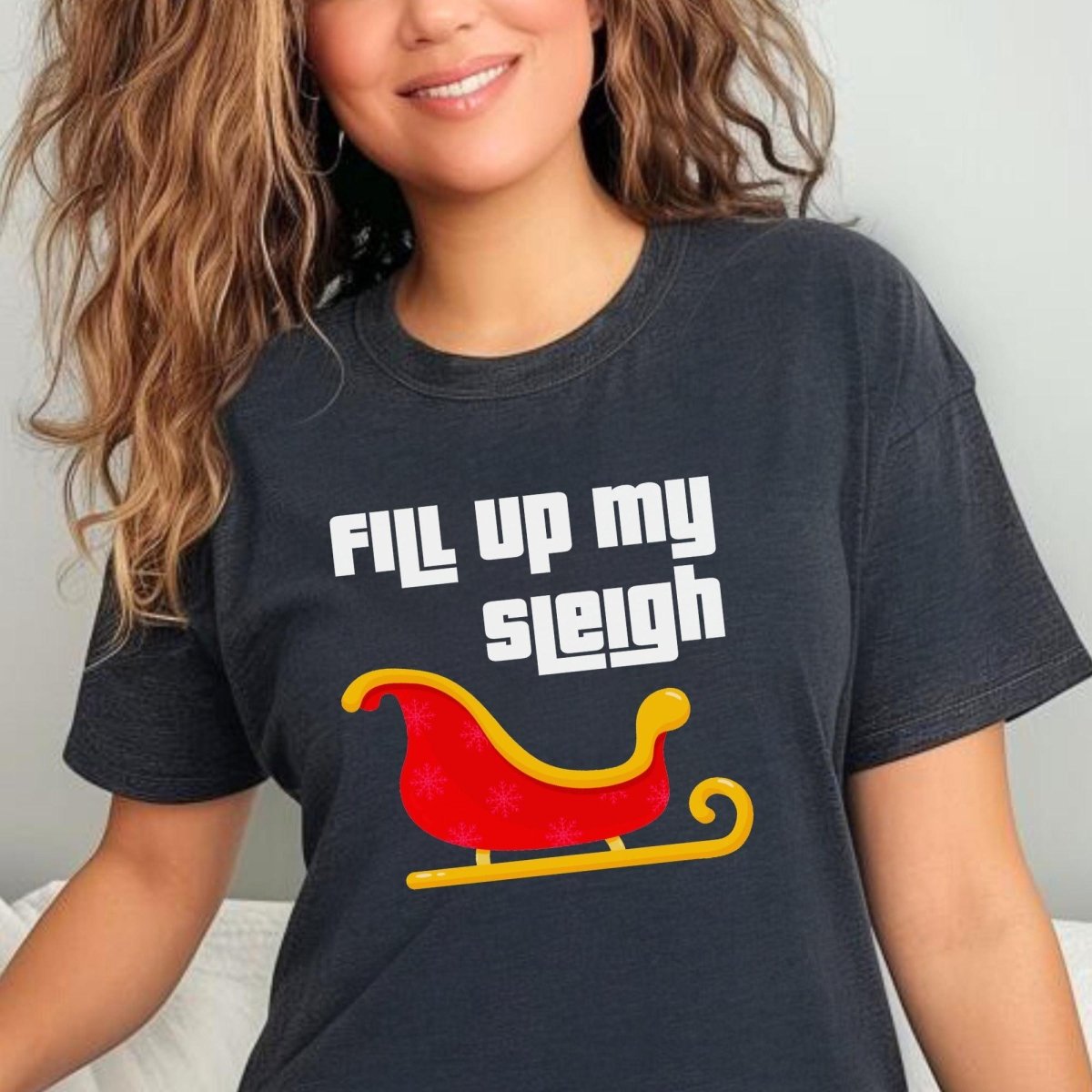 Fill Up My Sleigh Price is Right Christmas Shirt, Funny Holiday Game Show Fan Gift - Dark Grey Heather - XS -