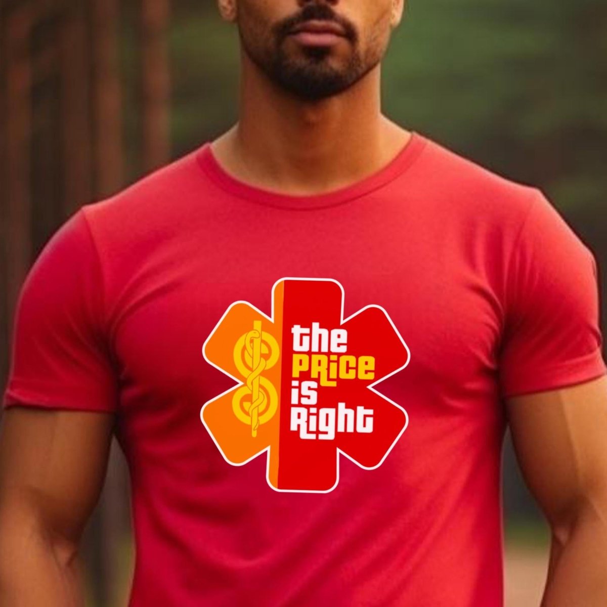 First Responder EMS Emblem Price is Right Logo Shirt, Funny EMT Nurse Contestant Gift Tee - Red - XS -