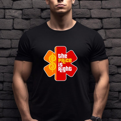 First Responder EMS Emblem Price is Right Logo Shirt, Funny EMT Nurse Contestant Gift Tee - Black - XS -