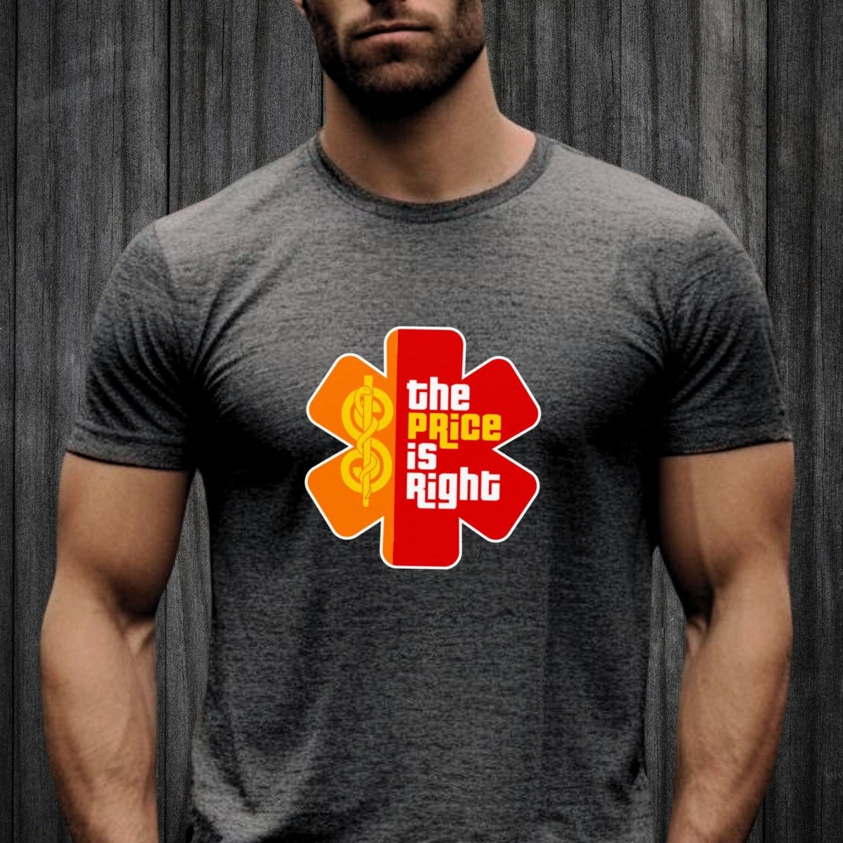 First Responder EMS Emblem Price is Right Logo Shirt, Funny EMT Nurse Contestant Gift Tee - Dark Grey Heather - XS -