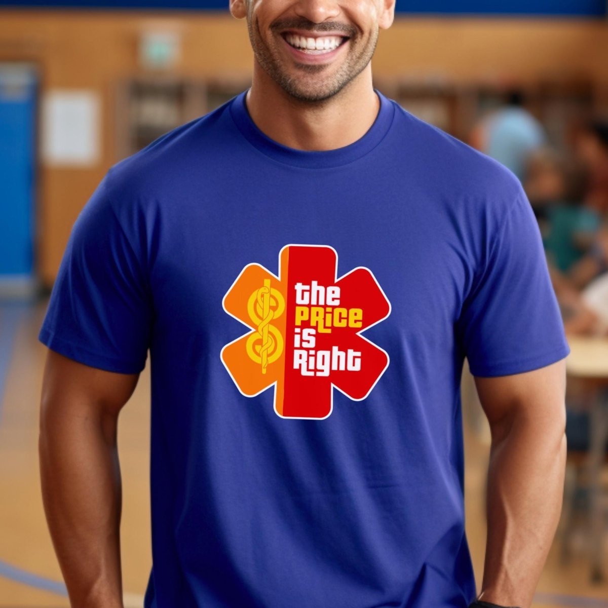 First Responder EMS Emblem Price is Right Logo Shirt, Funny EMT Nurse Contestant Gift Tee - True Royal - XS -