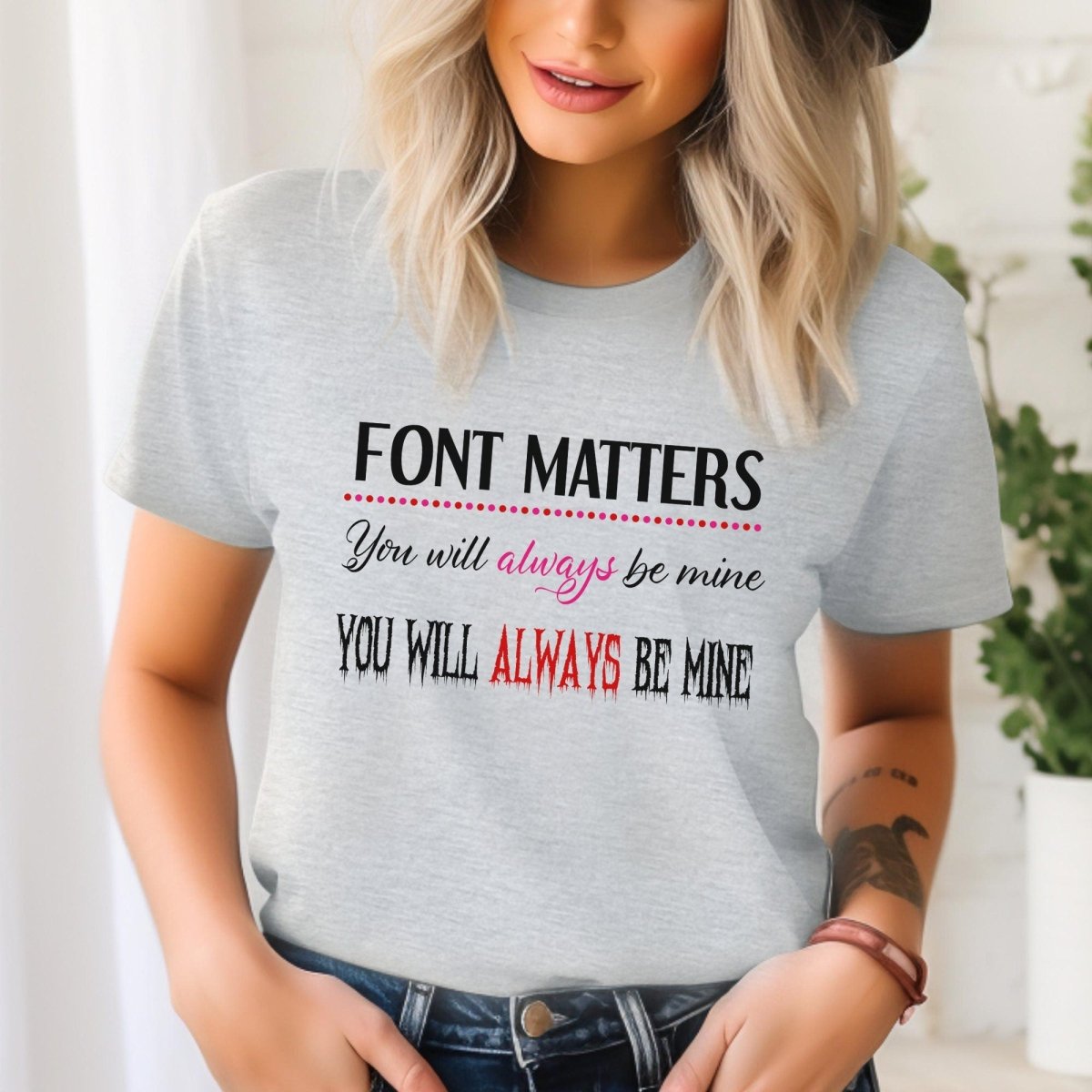Font Matters True Crime Shirt for Graphic Designers and Crafters - Athletic Heather - S -