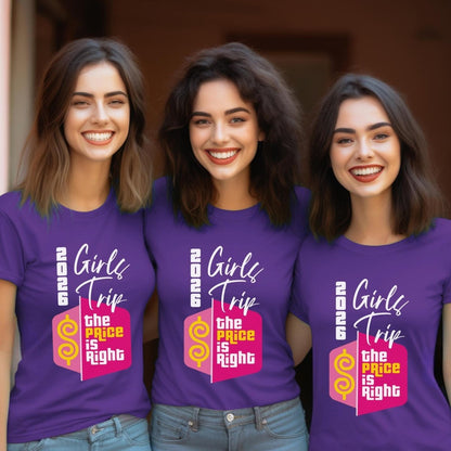 Girls Trip Price is Right Shirt, Pink Logo Group Tee, Bachelorette Party Gift - Team Purple - XS -