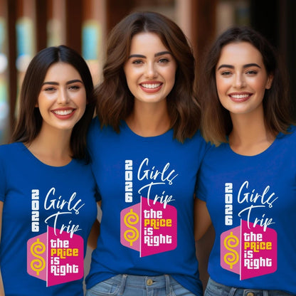 Girls Trip Price is Right Shirt, Pink Logo Group Tee, Bachelorette Party Gift - True Royal - XS -