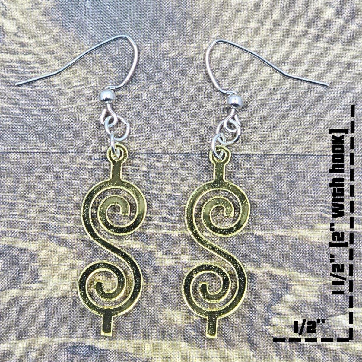 Gold Dollar Price is Right Dangle Earrings for Super Fan to Pair with TPIR shirt - 
