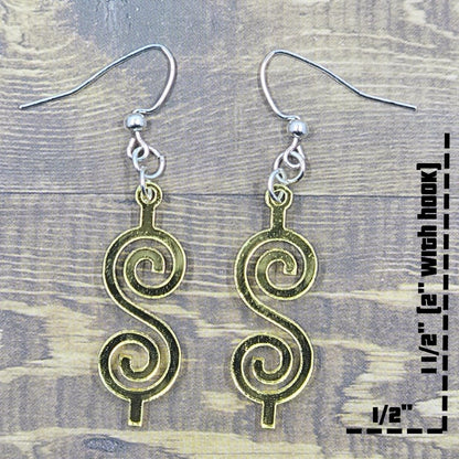 Gold Dollar Price is Right Dangle Earrings for Super Fan to Pair with TPIR shirt - 