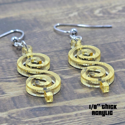 Gold Dollar Price is Right Dangle Earrings for Super Fan to Pair with TPIR shirt - 