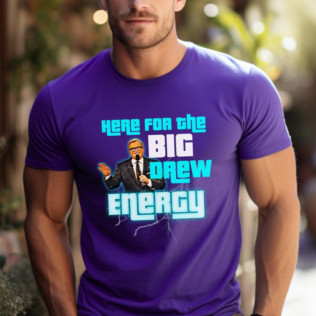 Here for the Big Drew Energy Price is Right Shirt, Funny Retro Game Show Fan Tee - Team Purple - XS -
