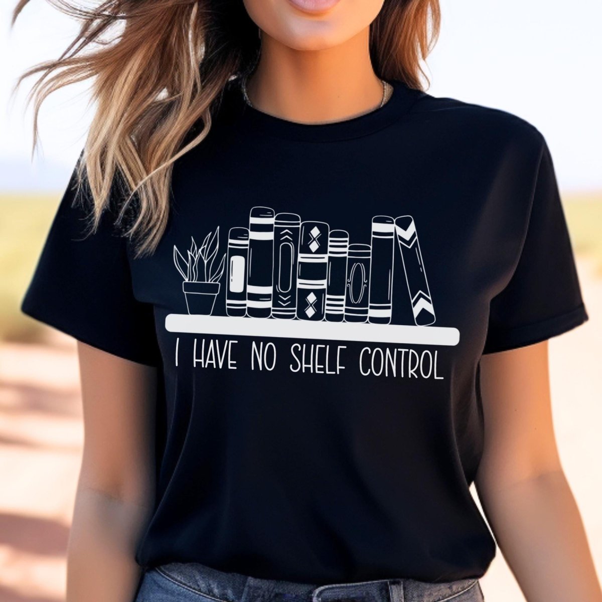 I Have No Shelf Control Book Lover Shirt, Bookish Reader Gift - Black - XS -